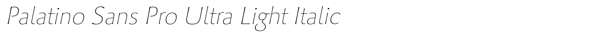 Palatino Sans Pro Ultra Light Italic image